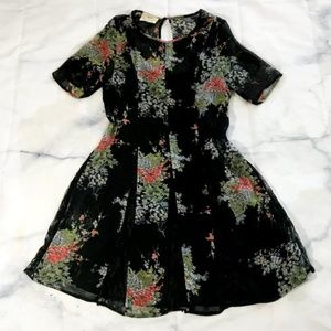 Pins & Needles Urban Outfitters Sheer Floral Dress